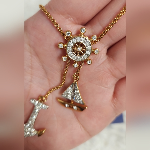 Swarovski Anchor Sailboat and Ship Wheel Necklace - Picture 12 of 15
